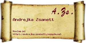 Andrejka Zsanett névjegykártya