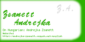 zsanett andrejka business card